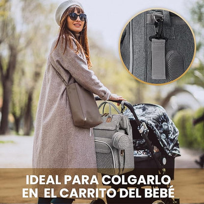 Mochila para pañales con cuna