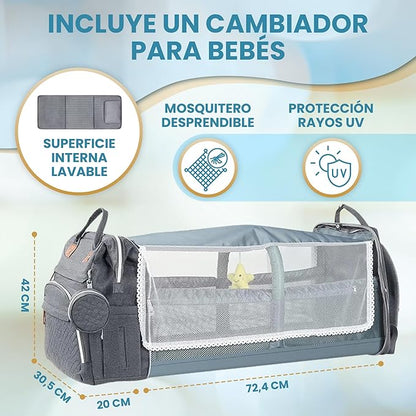 Mochila para pañales con cuna